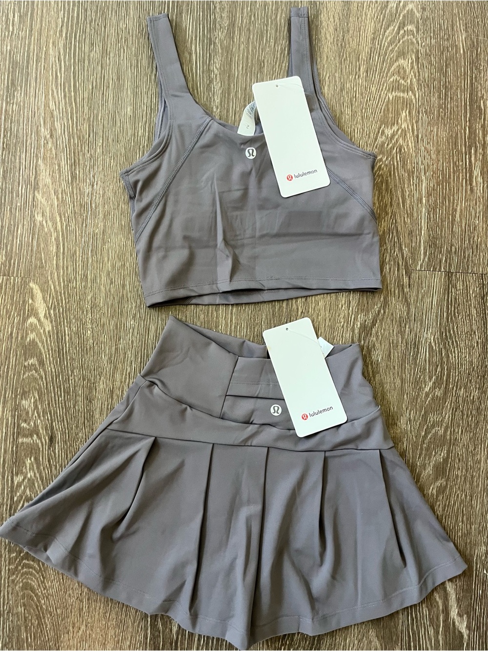 Lululemon Matching Tennis Skort & Sports Bra Set Taupe Align Rival Style - Picture 2 of 2